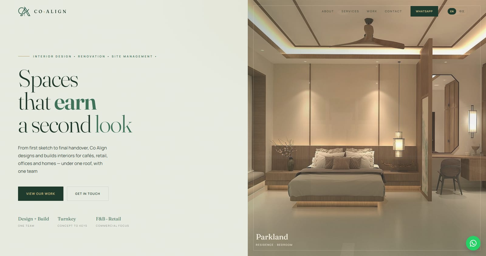 Co Align — interior design atelier website by Bliss Aura