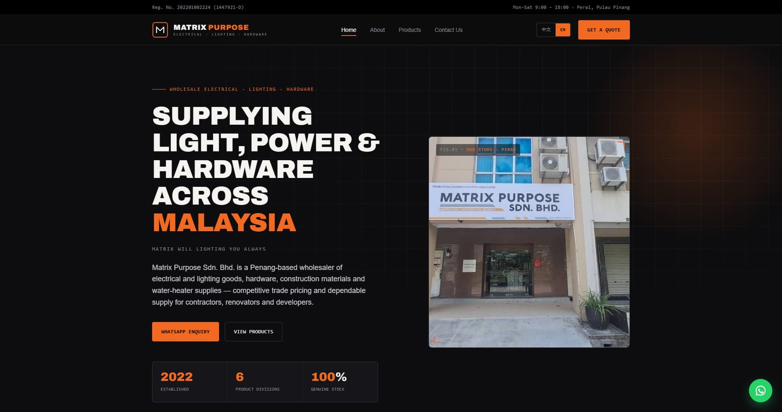Matrix Purpose — electrical and hardware wholesale website by Bliss Aura