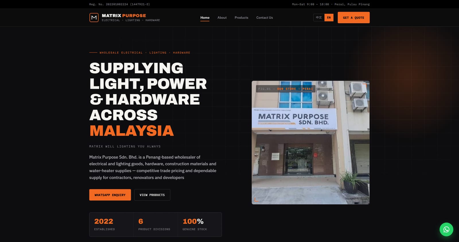 Matrix Purpose — electrical and hardware wholesale website by Bliss Aura